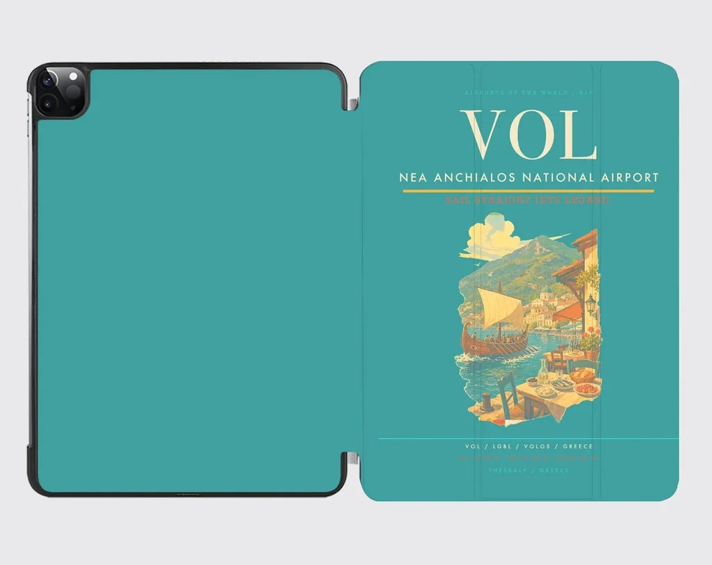 Nea Anchialos National Airport (VOL) design on turquoise ipad tablet case