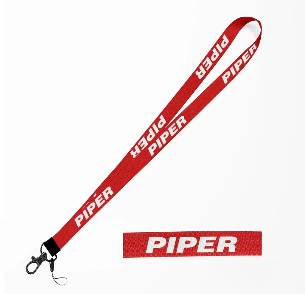 Piper & Text lanyard and ID holder in red