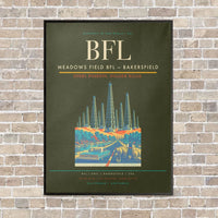 Thumbnail for Meadows Field BFL — Bakersfield vertical canvas print - framed - green army background