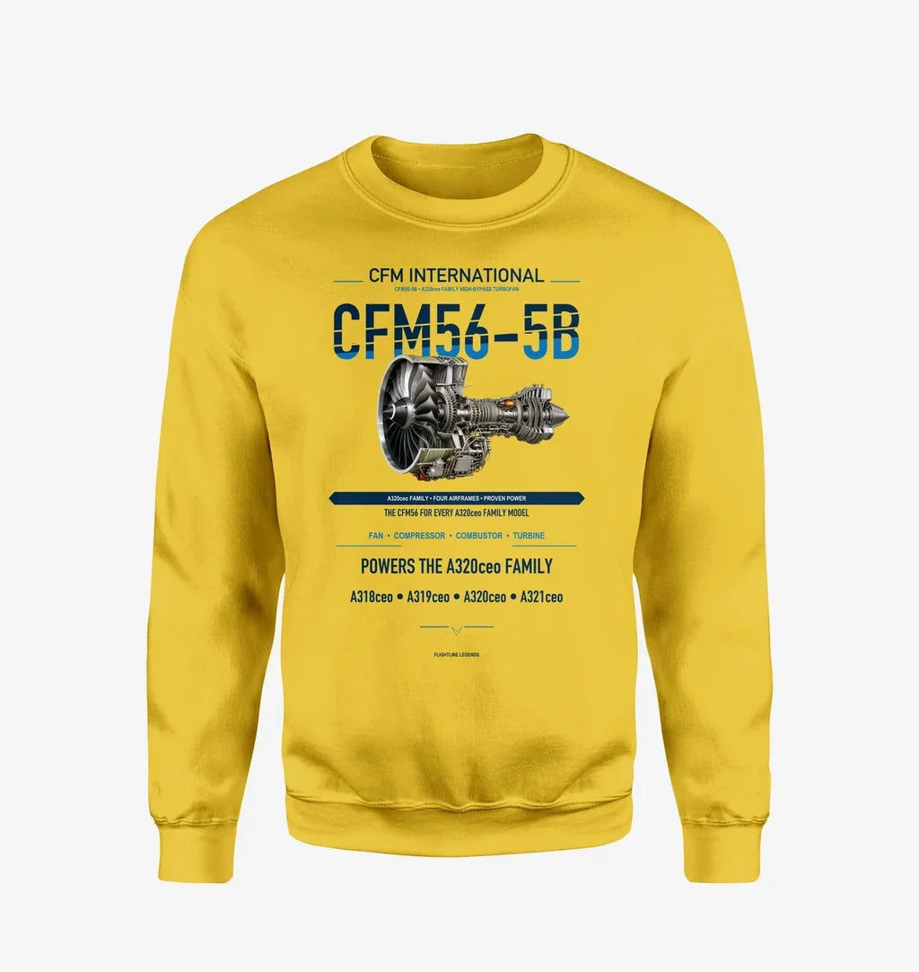 CFM56-5B design on yellow sweatshirt