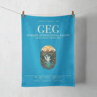 Thumbnail for Spokane International Airport (GEG) design on turquoise towel