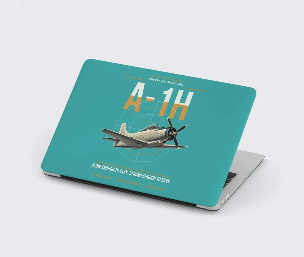 A-1H Skyraider design on turquoise MacBook case