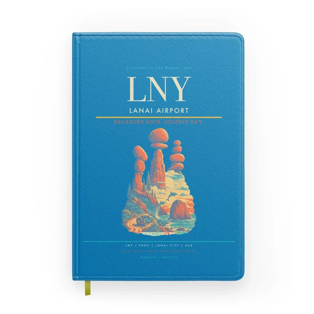 Lanai Airport (LNY) design on turquoise notebook