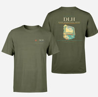 Thumbnail for Duluth International Airport (DLH) design printed on green army double-side t-shirt
