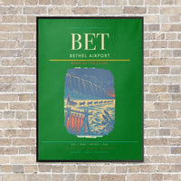 Thumbnail for Bethel Airport BET - Canvas Framed - Green