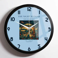 Thumbnail for VINTAGE G4049 - The Night Hangar - Designed Wall Clocks design on lightblue framed