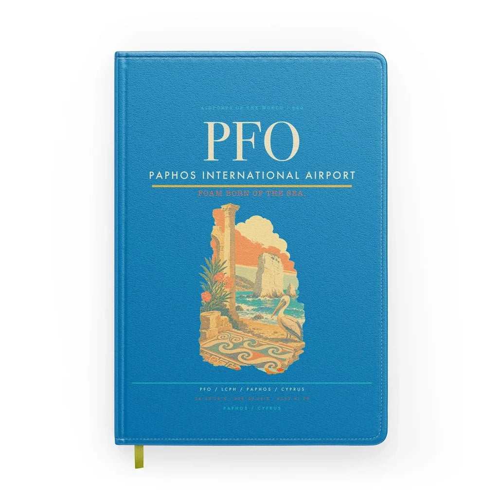Paphos International Airport (PFO) design on turquoise notebook