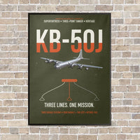 Thumbnail for KB-50J Superfortress vertical canvas print - framed - green army background