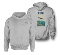 Thumbnail for Bodensee-Airport Friedrichshafen (FDH) design on light gray double-side hoodie