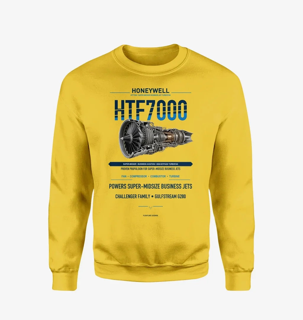 HTF7000 design on yellow sweatshirt