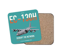 Thumbnail for EC-130H Compass Call design on turquoise 1 piece coaster
