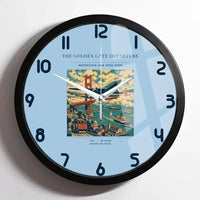 Thumbnail for VINTAGE G4116 - The Golden Gate Departure - Designed Wall Clocks design on lightblue framed