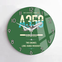 Thumbnail for Airbus A350-900 design on green no frame wall clock