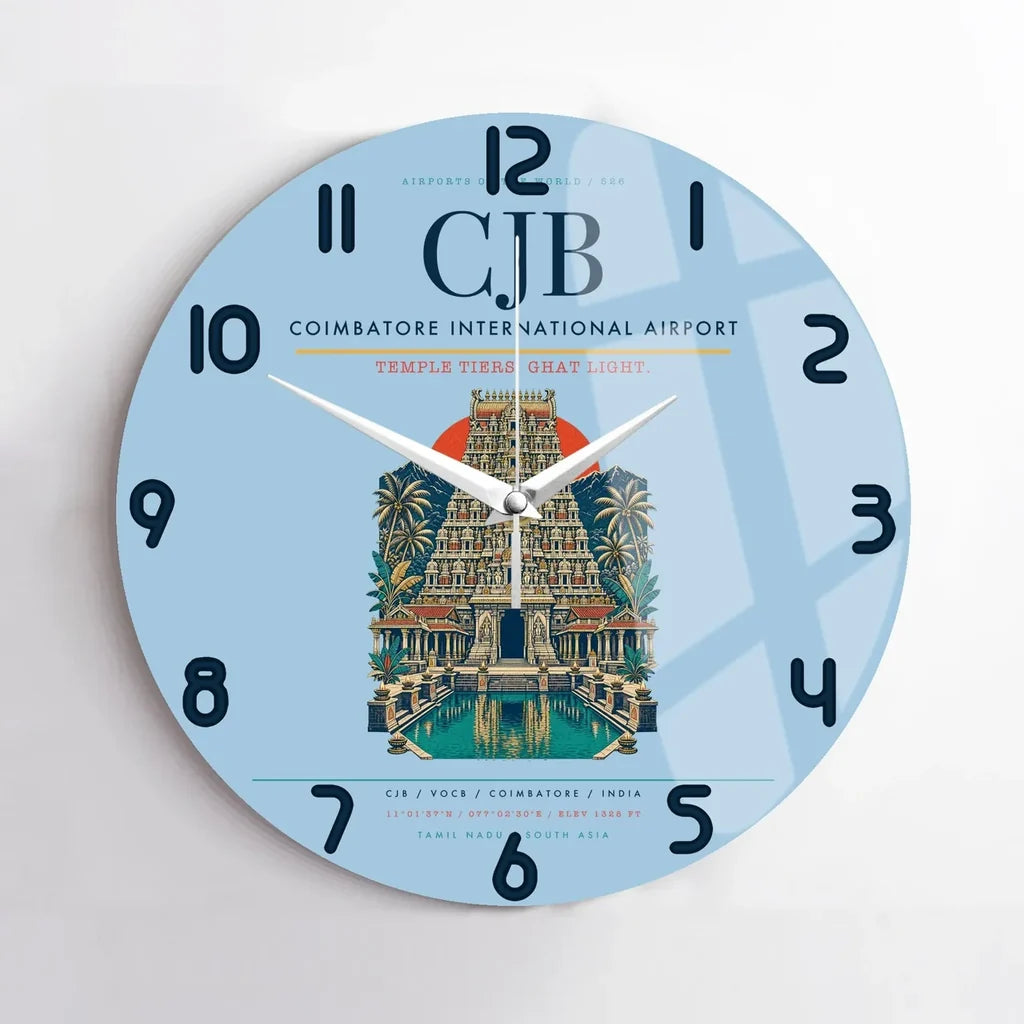 Coimbatore International Airport CJB Wall-Clock No-Frame - Light Blue