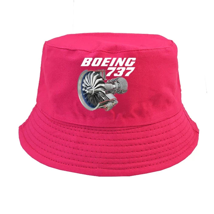 Boeing 737+Text & CFM LEAP-1 Engine summer hat - pink
