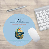 Thumbnail for Washington Dulles International Airport (IAD) design on light blue round mouse pad