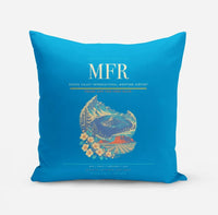 Thumbnail for Rogue Valley International–Medford Airport (MFR) design on turquoise pillow