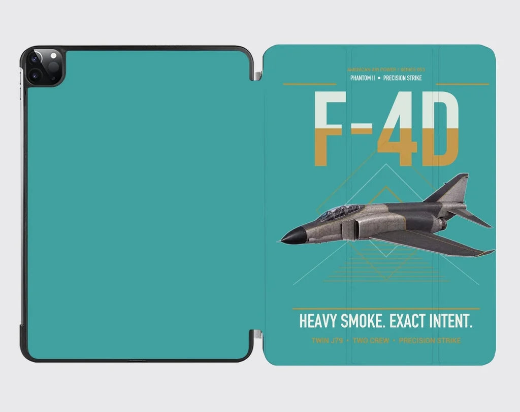 F-4D Phantom II design on turquoise ipad tablet case