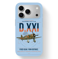 Thumbnail for Fokker D.XXI — Dutch LVA aircraft 221 design on light blue magsafe iphone case, for iPhone 17 Pro