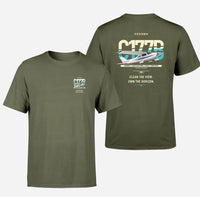 Thumbnail for Cessna 177B Cardinal design on green army t-shirt, double-side print