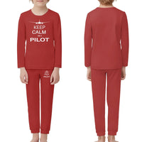Thumbnail for Pilot (777 Silhouette) children pajamas - Red