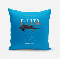 Thumbnail for F-117A Nighthawk Own The Night design on turquoise pillow