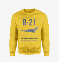 Thumbnail for B-21 Raider design on yellow sweatshirt