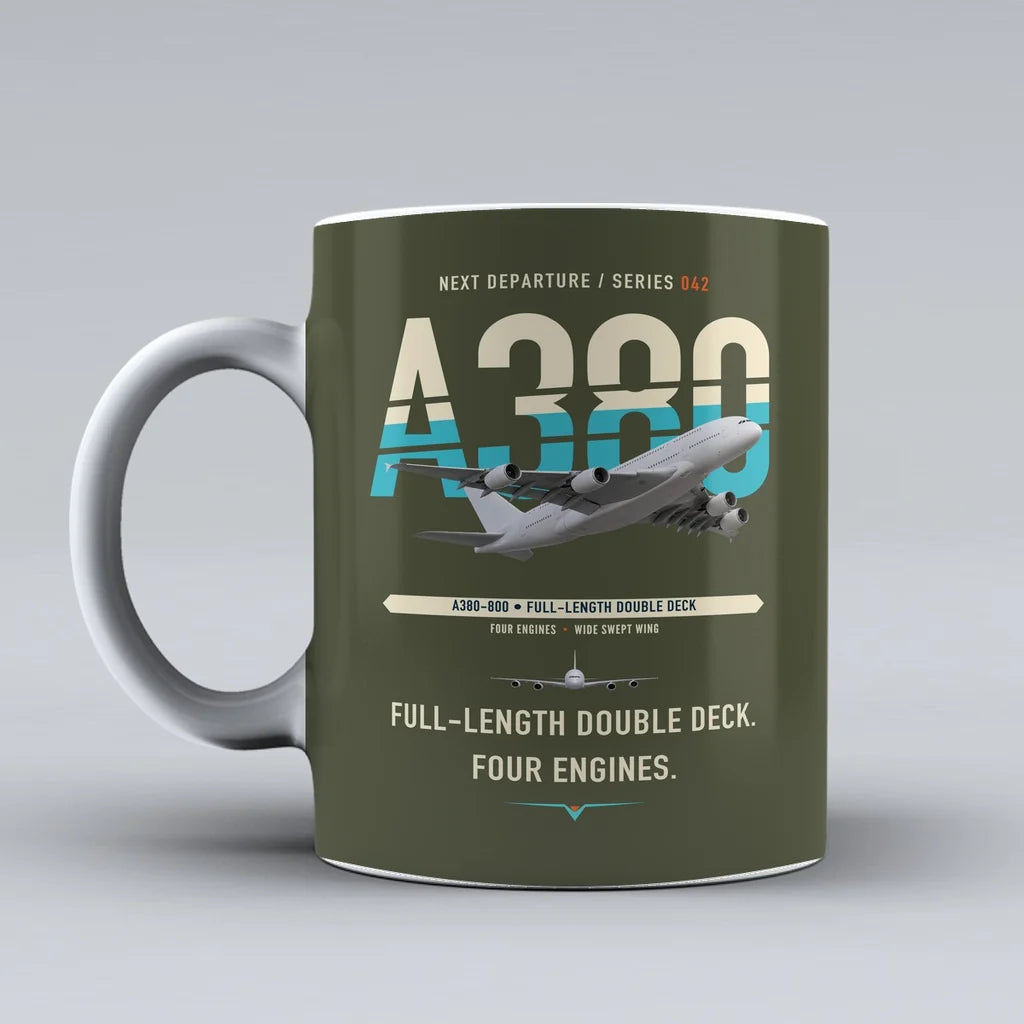 A380-800 Mug design on green army airbus