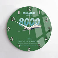 Thumbnail for Bombardier Global 8000 design on green no frame wall clock