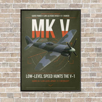 Thumbnail for Hawker Tempest Mk V vertical canvas print - framed - green army background