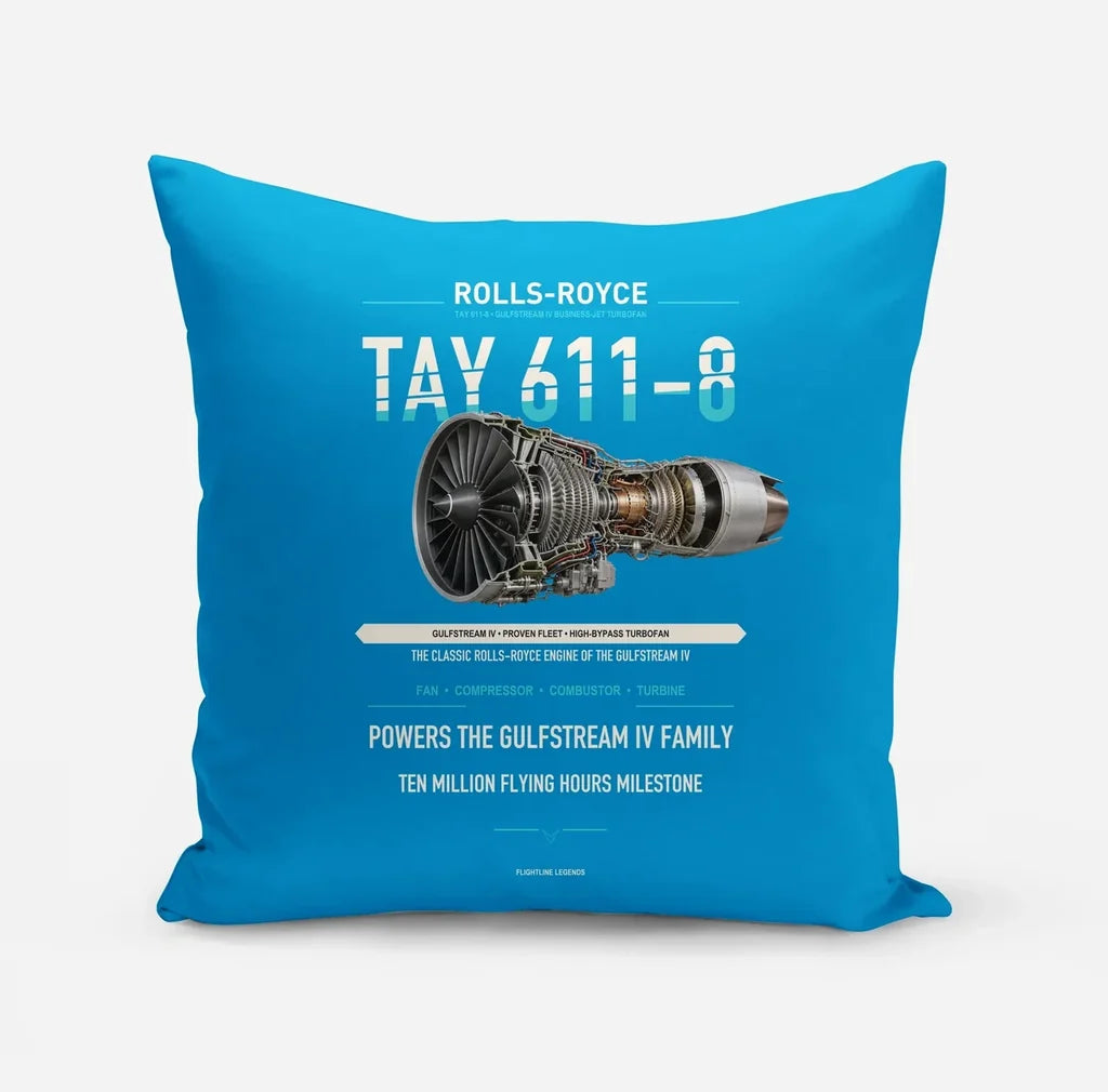 TAY 611-8 design on turquoise pillow
