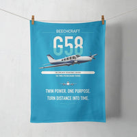 Thumbnail for Beechcraft Baron G58 design on turquoise towel