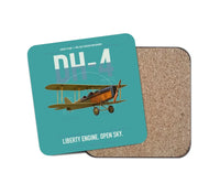 Thumbnail for Airco DH-4 Liberty Plane design on turquoise 1 piece coaster