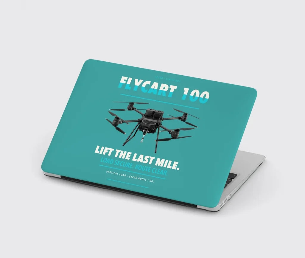 DJI FlyCart 100 design on turquoise MacBook case
