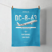 Thumbnail for Douglas DC-8-63 design on turquoise towel