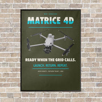 Thumbnail for DJI Matrice 4D vertical canvas print - framed - green army background