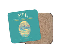Thumbnail for Montpellier–Méditerranée Airport (MPL) design on turquoise 1 piece coaster