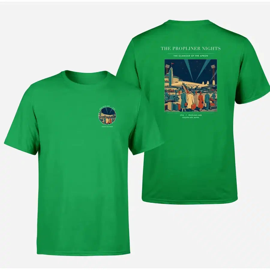 VINTAGE G4080 - The Propliner Nights - Double-Side T-Shirt design on green double side t shirt