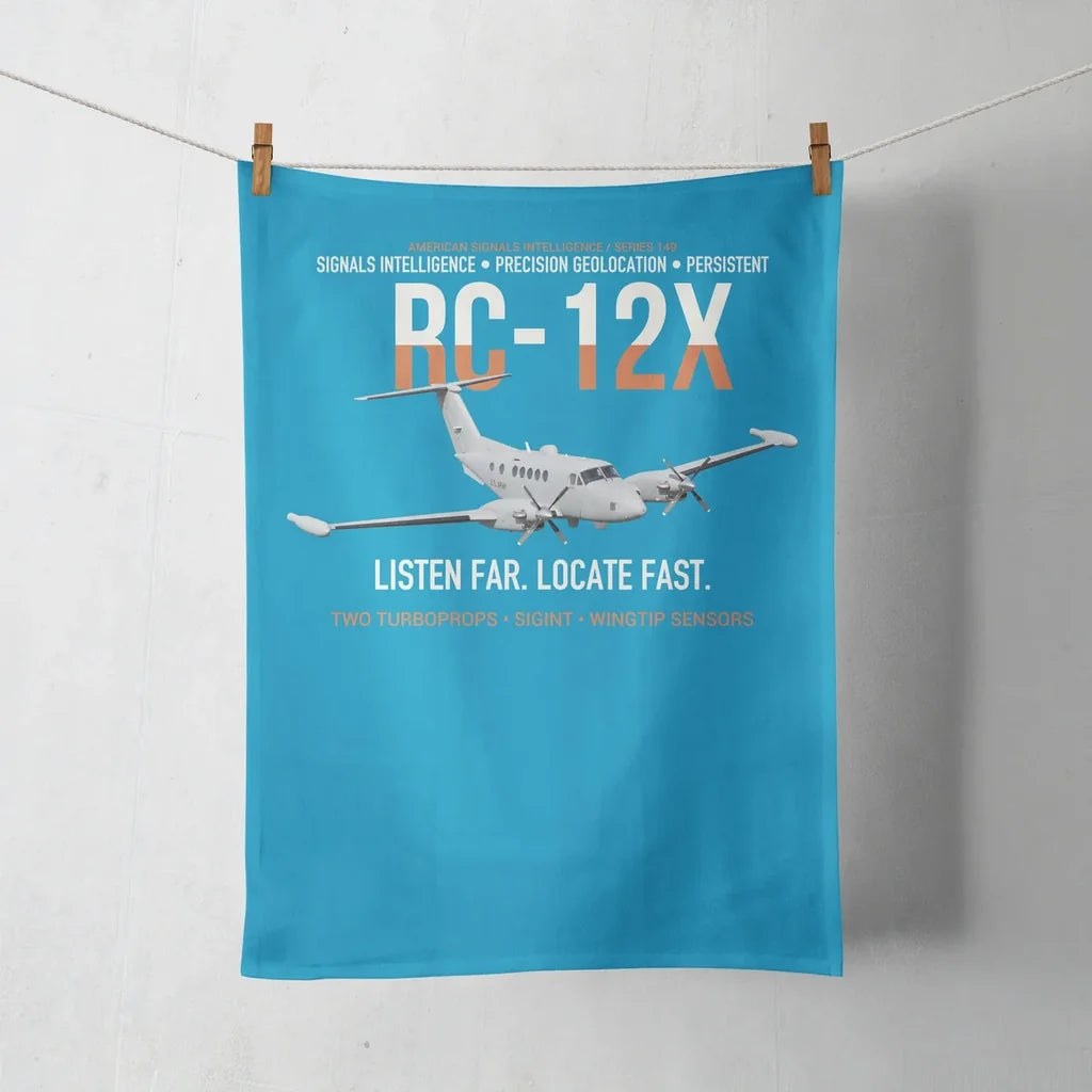 RC-12X Guardrail Signals From Above design on turquoise towel