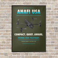 Thumbnail for Parrot ANAFI USA vertical canvas print - framed - green army background
