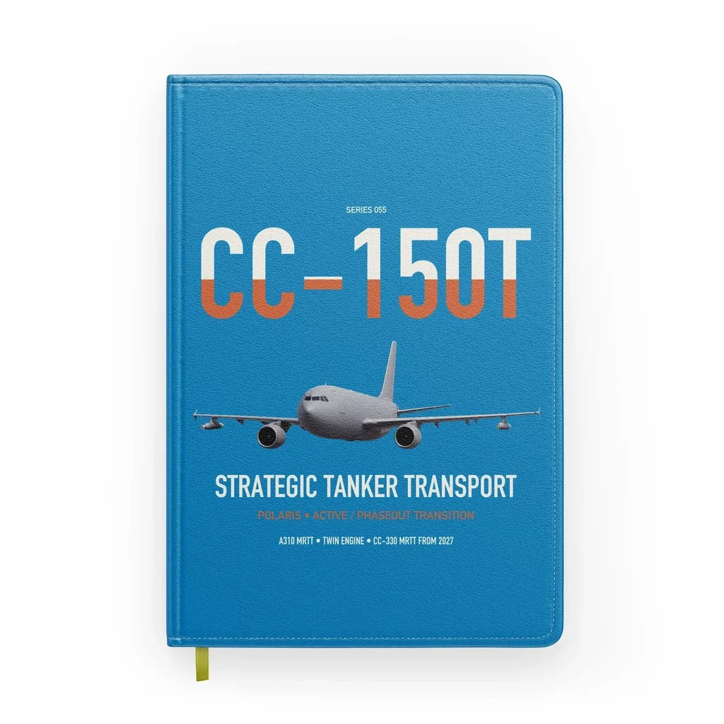 Airbus CC-150T Polaris design on turquoise notebook
