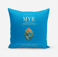 Thumbnail for Myrtle Beach International Airport (MYR) design on turquoise pillow