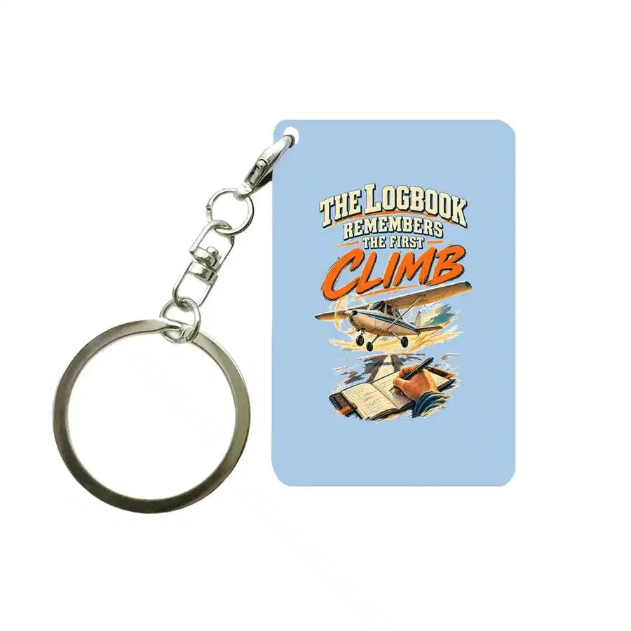 SIGNAL 665 - The Logbook Remembers The First Climb - Key Chain design on light blue key chain
