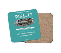 Thumbnail for PT6A-67 design on turquoise 1 piece coaster
