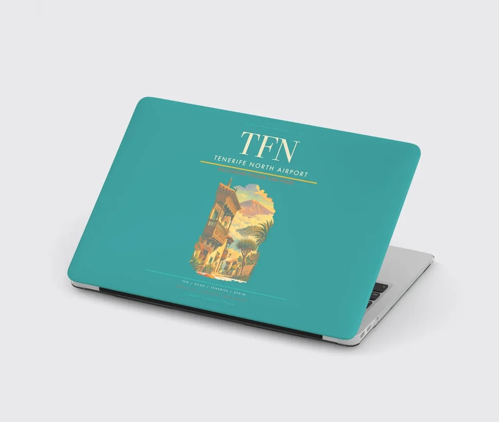 Tenerife North Airport (TFN) design on turquoise MacBook case