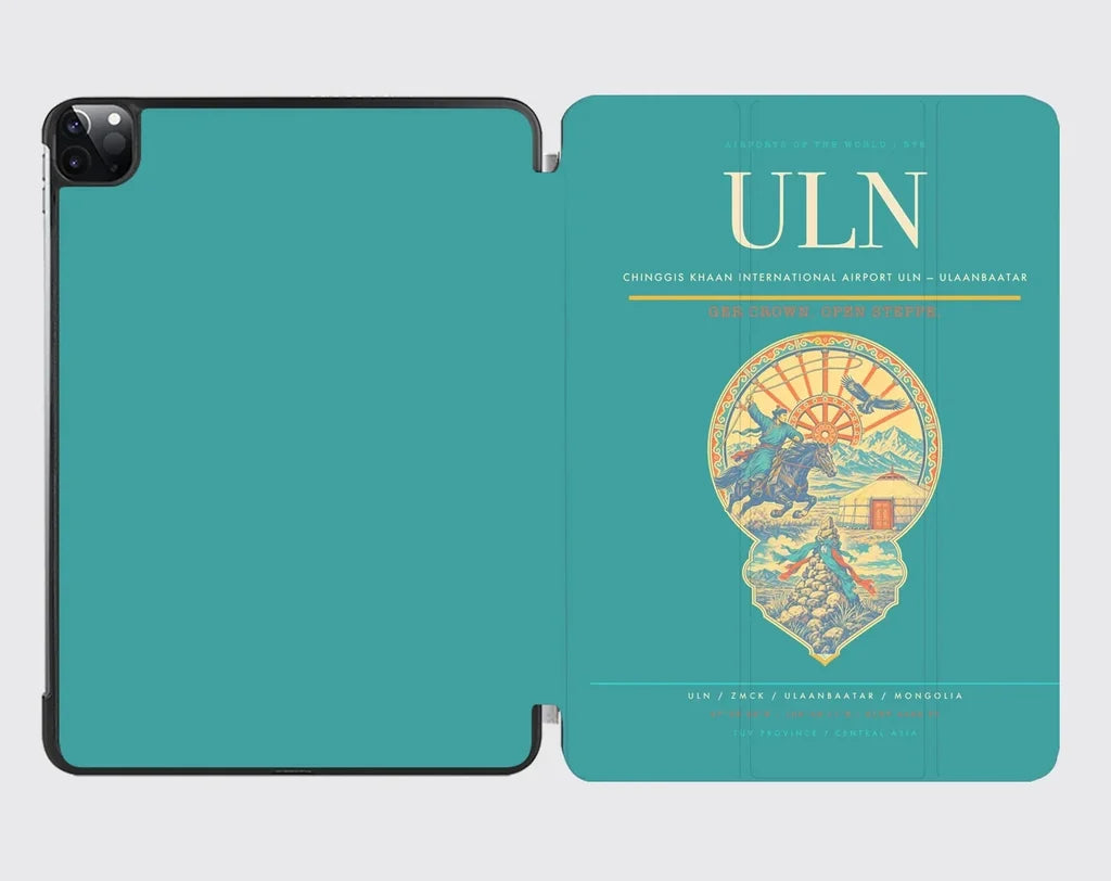 Chinggis Khaan International Airport (ULN) design on turquoise ipad tablet case