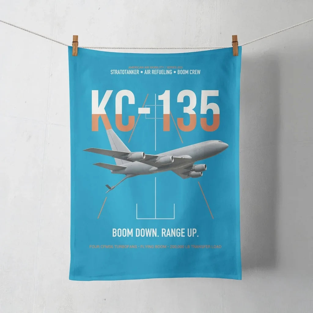 KC-135 STRATOTANKER design on turquoise towel