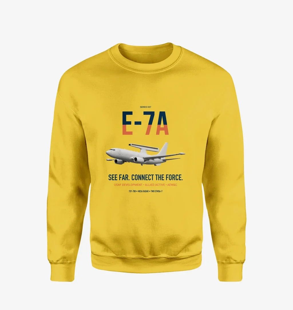 E-7A Wedgetail design on yellow sweatshirt