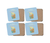 Thumbnail for Chania International Airport CHQ Coaster 4-Pieces-Set - Light Blue