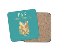 Thumbnail for Paros National Airport (PAS) design on turquoise 1 piece coaster